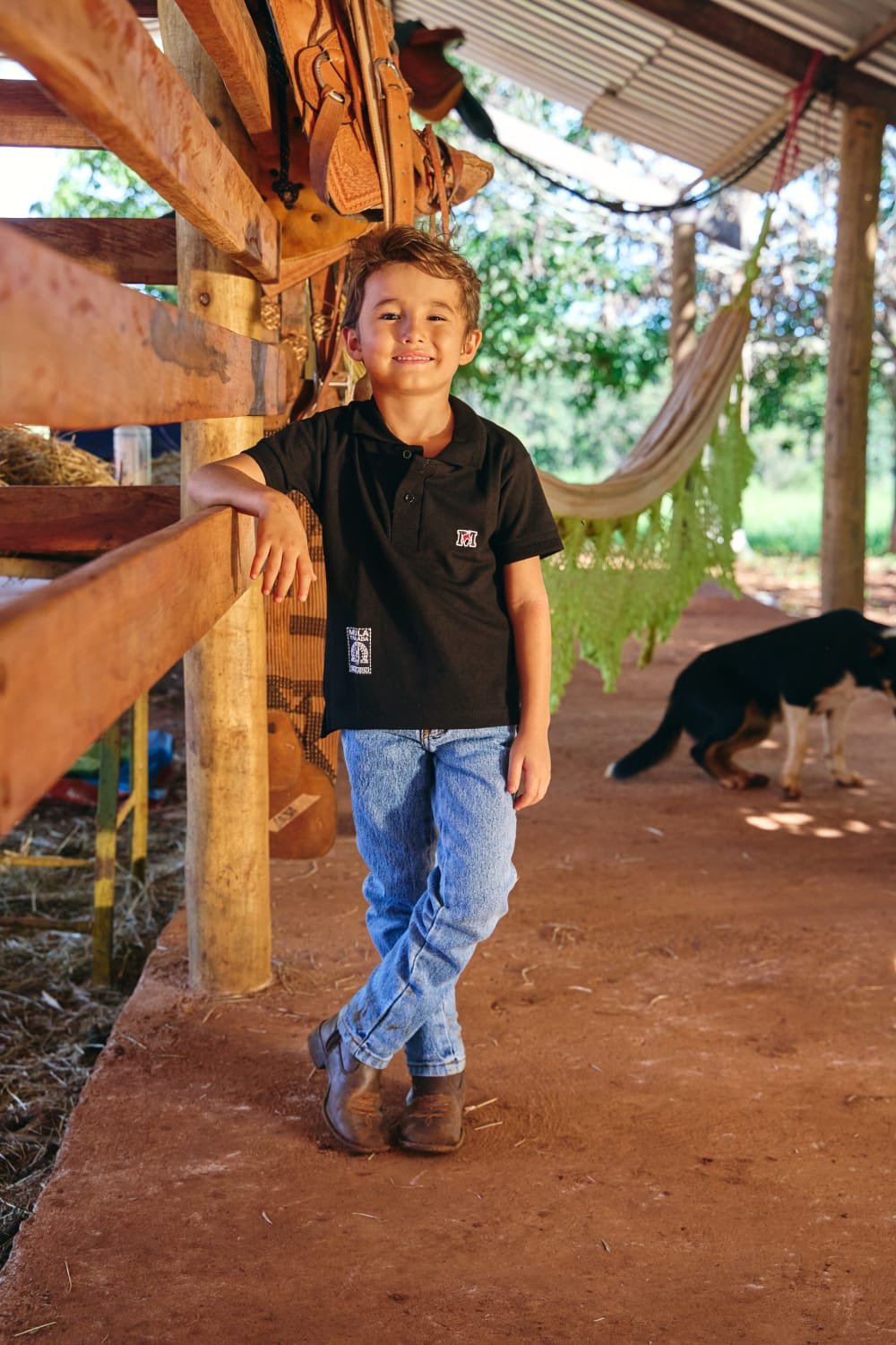 Polo Preta MT + Jeans - Menino