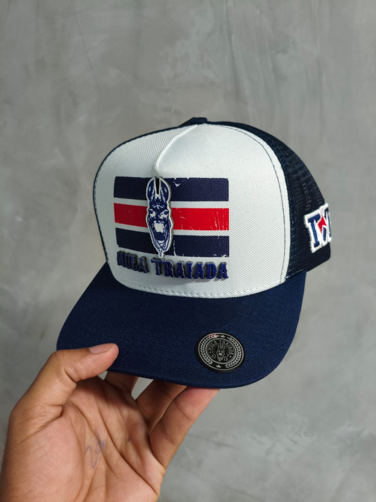 Boné Branco/Azul - Bandeiras MT